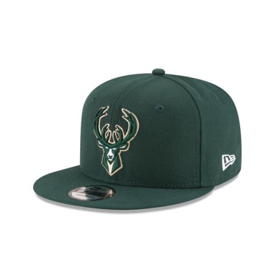 Green Milwaukee Bucks Hat - New Era NBA 9FIFTY Snapback Caps USA5236701